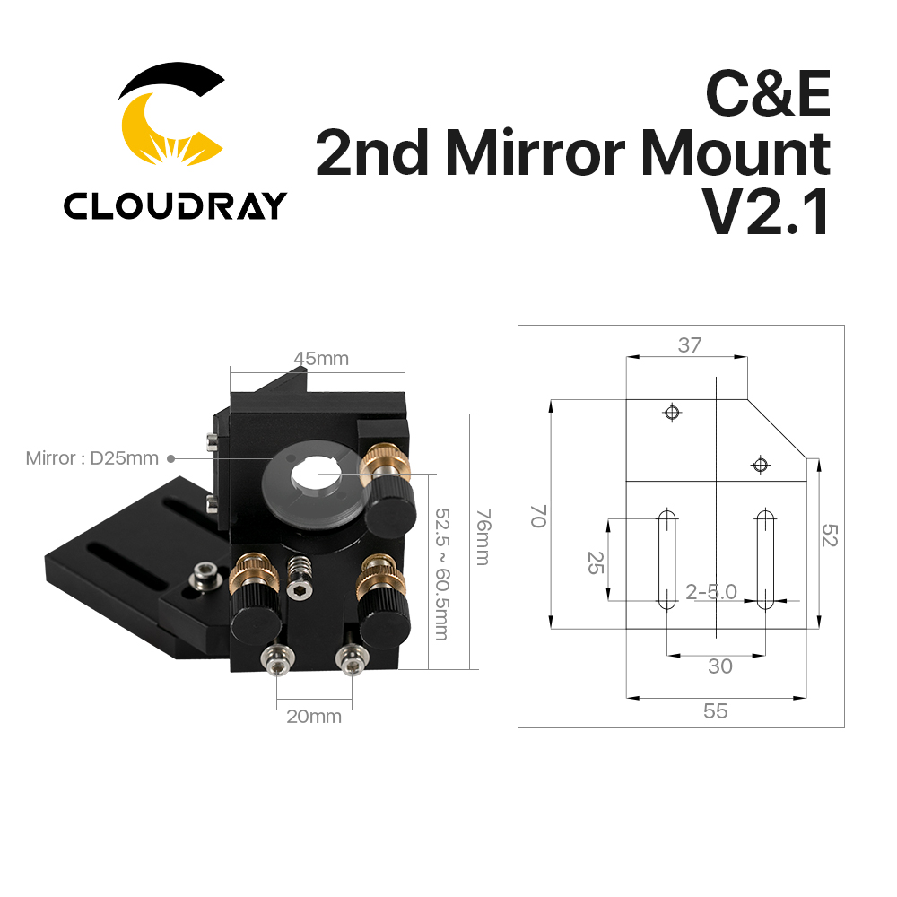 Cloudray CO2 Черное второе лаз – обзор и цена Co2 Laser Mirror